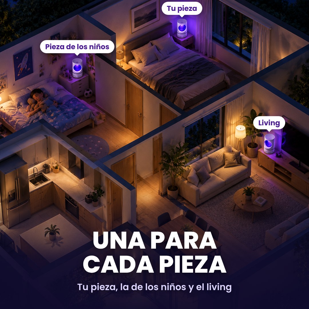 Casa con una lámpara Insectra en cada pieza